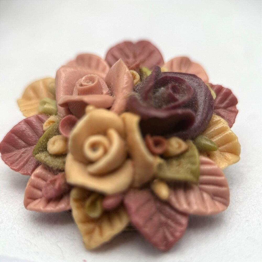 Vintage Multicolor Bouquet Flower & Leaves Women's Classic Fashion Brooch Pin
